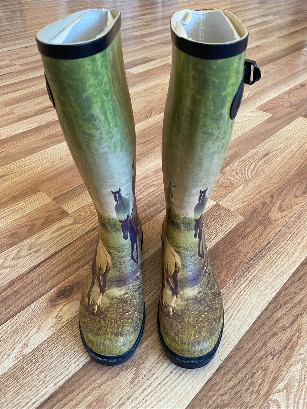 Itasca Misty Pony Horse Print Rubber Boots Rain Snow Style 689700TS, Size 6